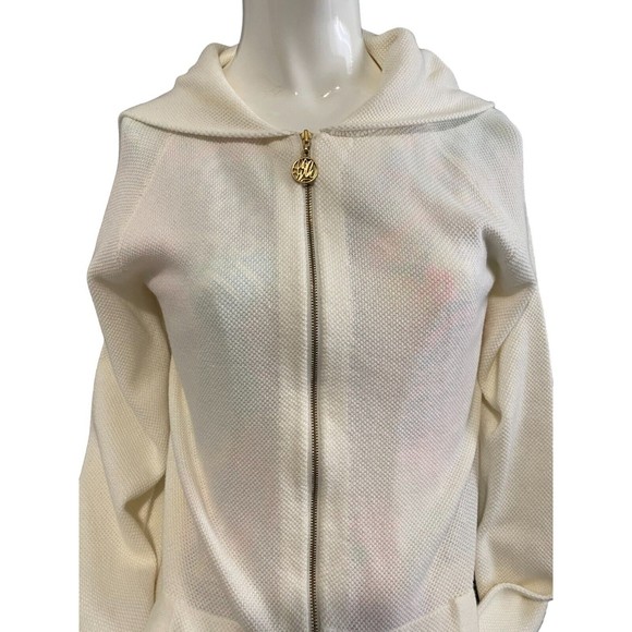 Lilly Pulitzer Women's Josephine Full Zip Hoodie Jacket Cream Size Large - Picture 5 of 12